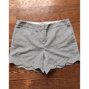 White, blue and grey scalloped shorts